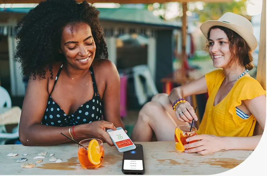 Mobile card payment terminal used by a hospitality business